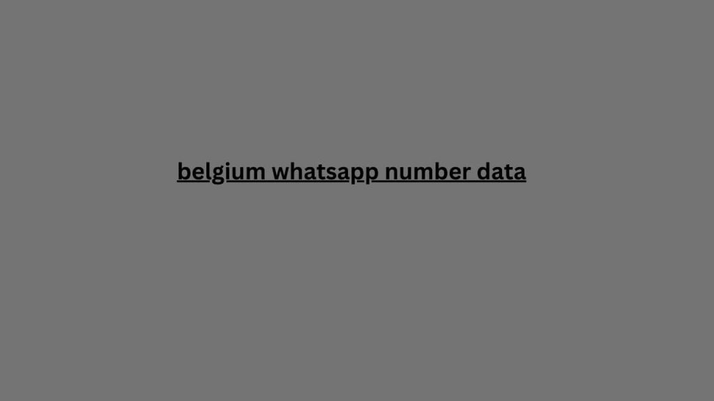 belgium whatsapp number data